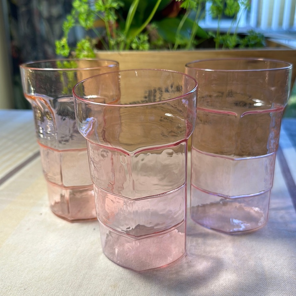 Extraordinary hand blown glasses set of 2 plus one free!